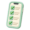 Téléphone avec cases cochées